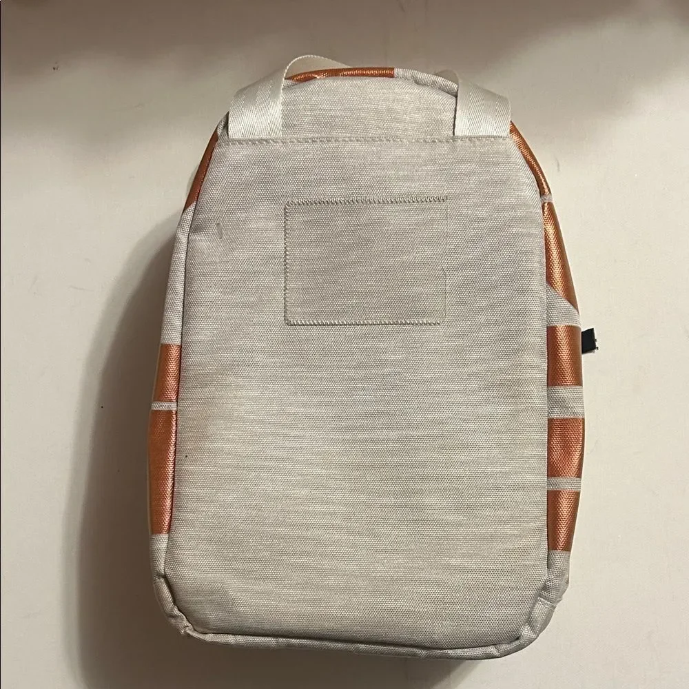 Nike Light Gray Backpack with Orange Logo